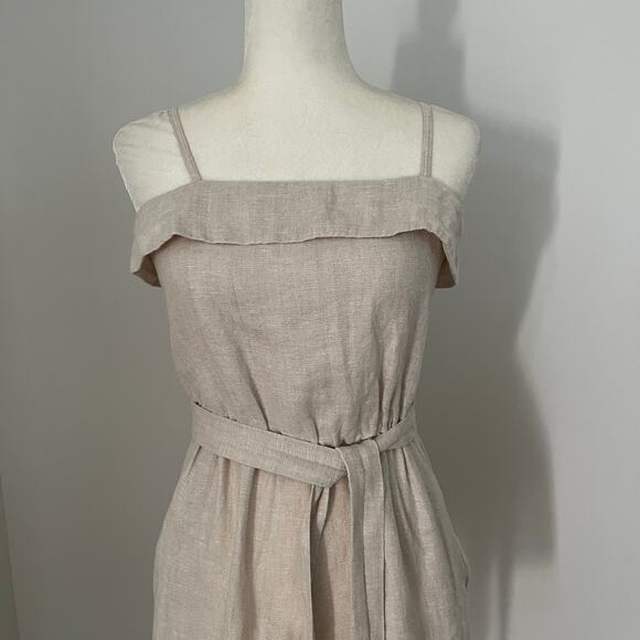 Alice + Olivia Flax Linen Sleeveless Shorts Romper sz 4 - Picture 2 of 7